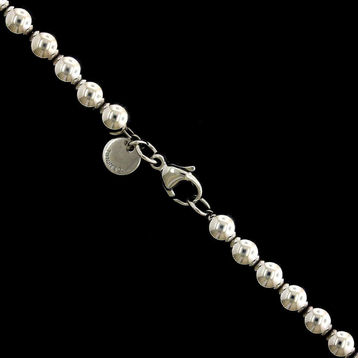 Tiffany & Co. Sterling Silver Estate Hardwear Graduated Ball Necklace