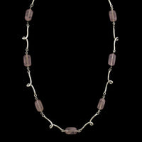 Tiffany & Co. Sterling Silver Estate Rose Quartz Twirl Necklace