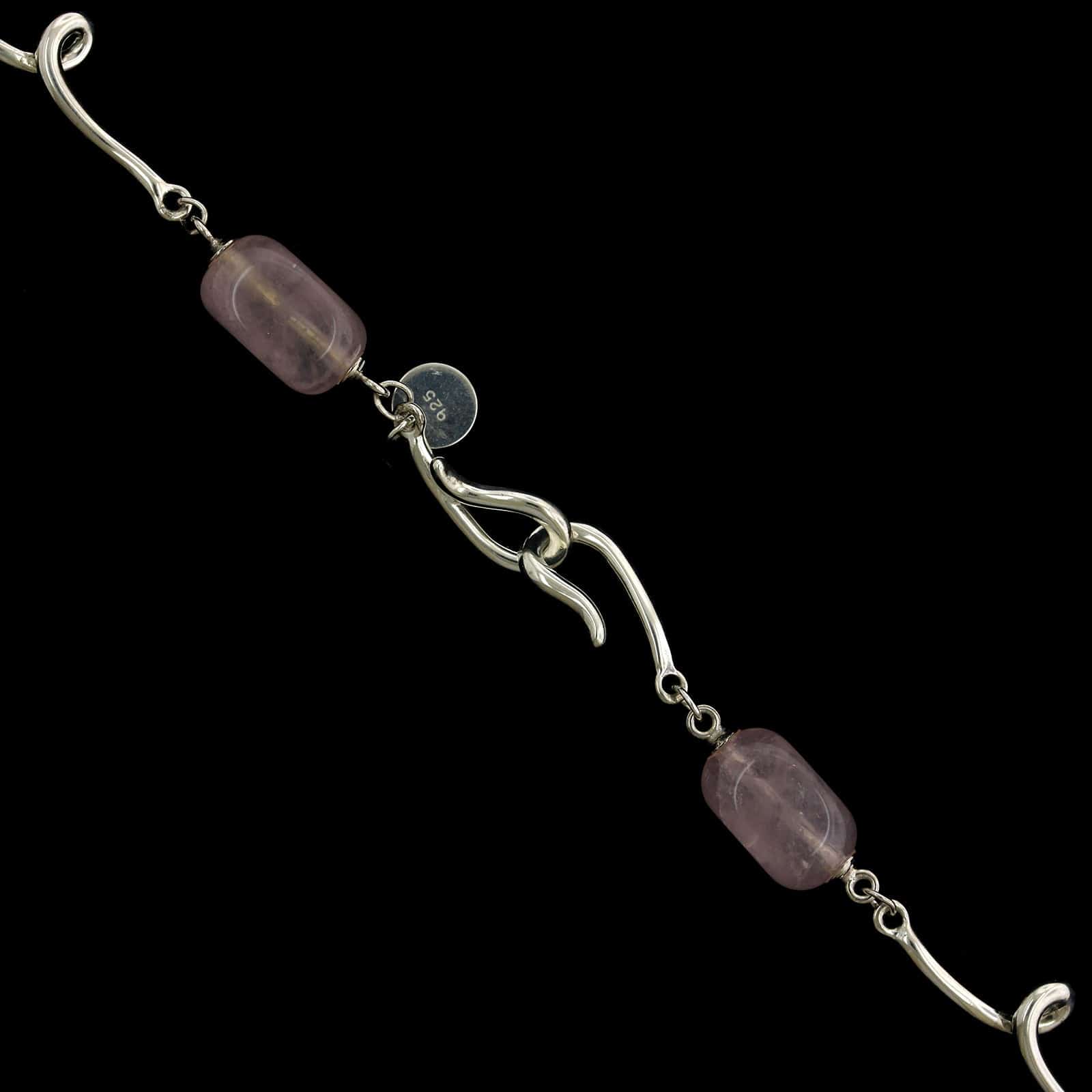 Tiffany & Co. Sterling Silver Estate Rose Quartz Twirl Necklace