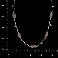 Tiffany & Co. Sterling Silver Estate Rose Quartz Twirl Necklace