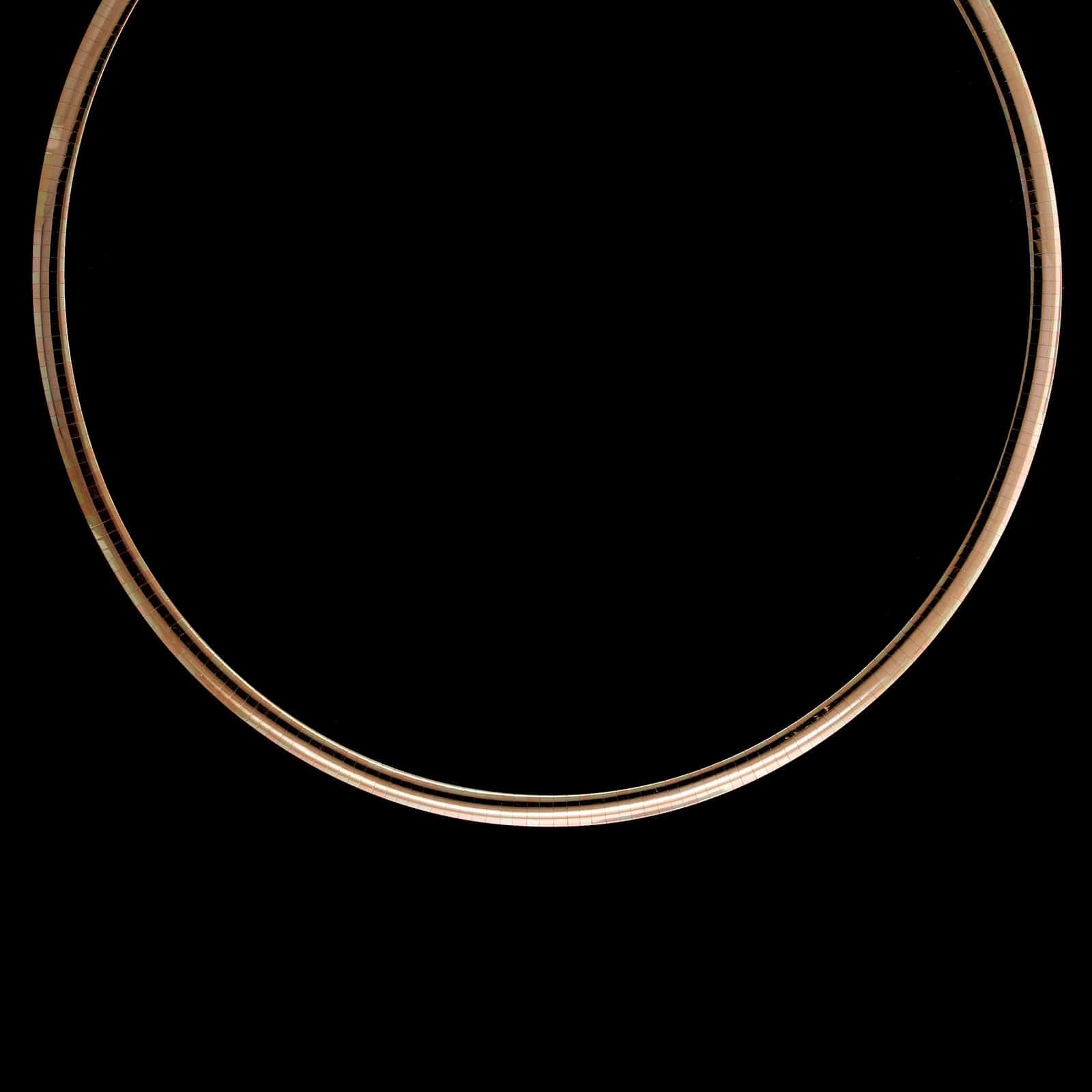 14K Rose and White Gold Estate Reversable Omega Necklace