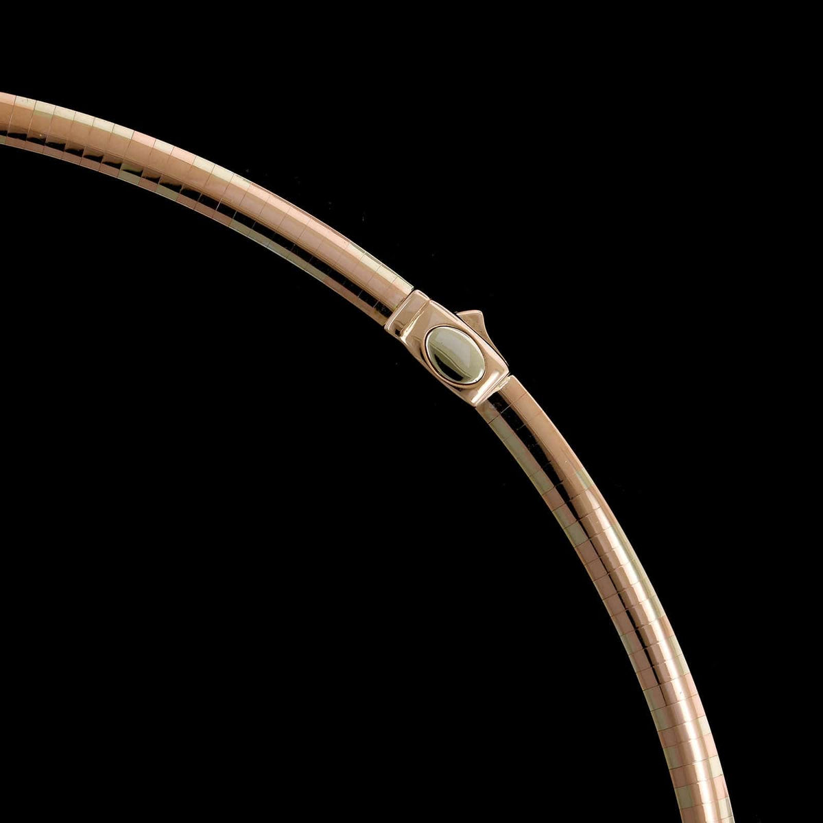14K Rose and White Gold Estate Reversable Omega Necklace
