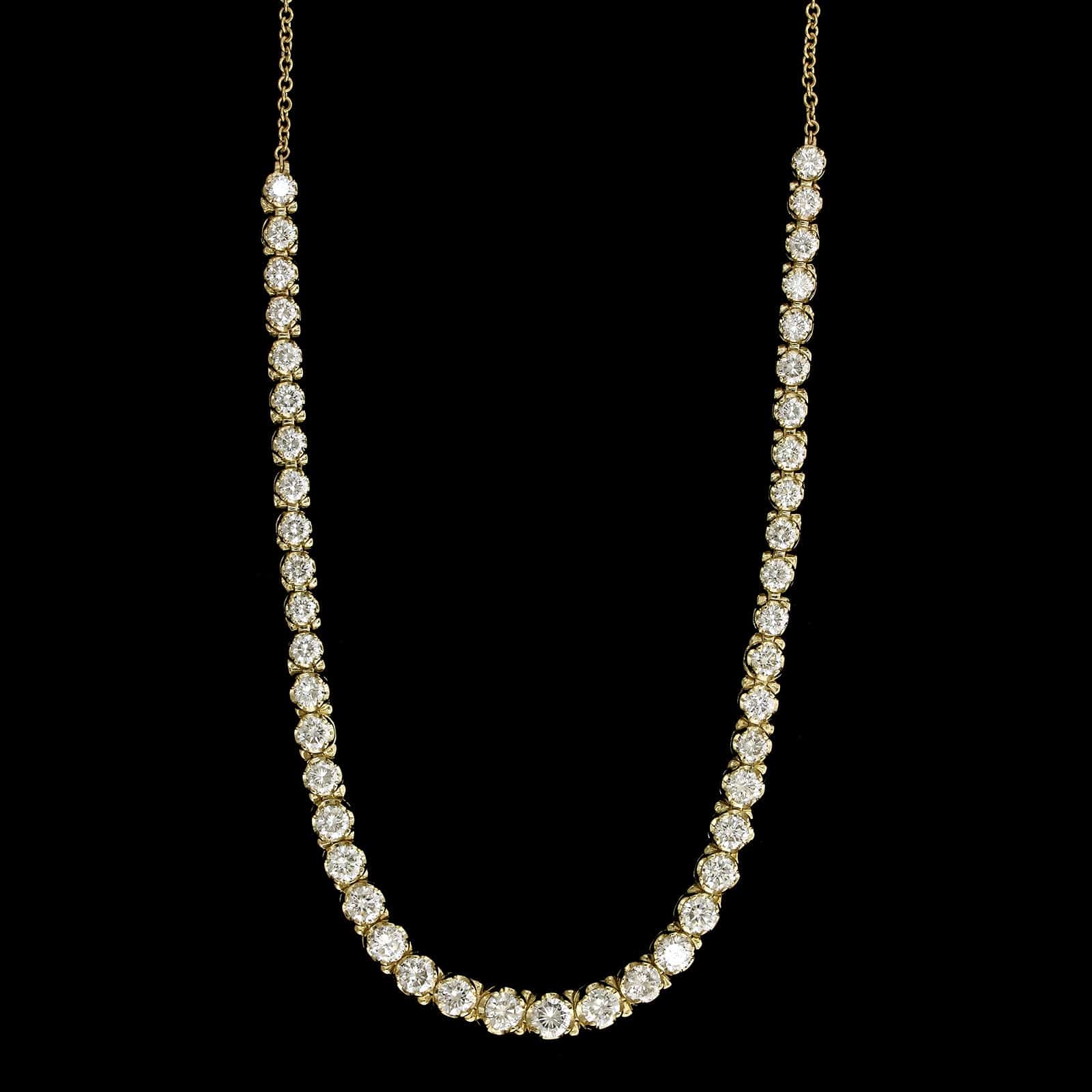 14K Yellow Gold Estate Diamond Necklace