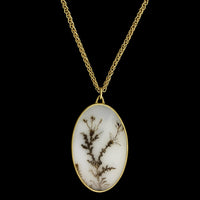 Gabriella Kiss 18K Yellow Gold Estate Dendrite Agate Pendant