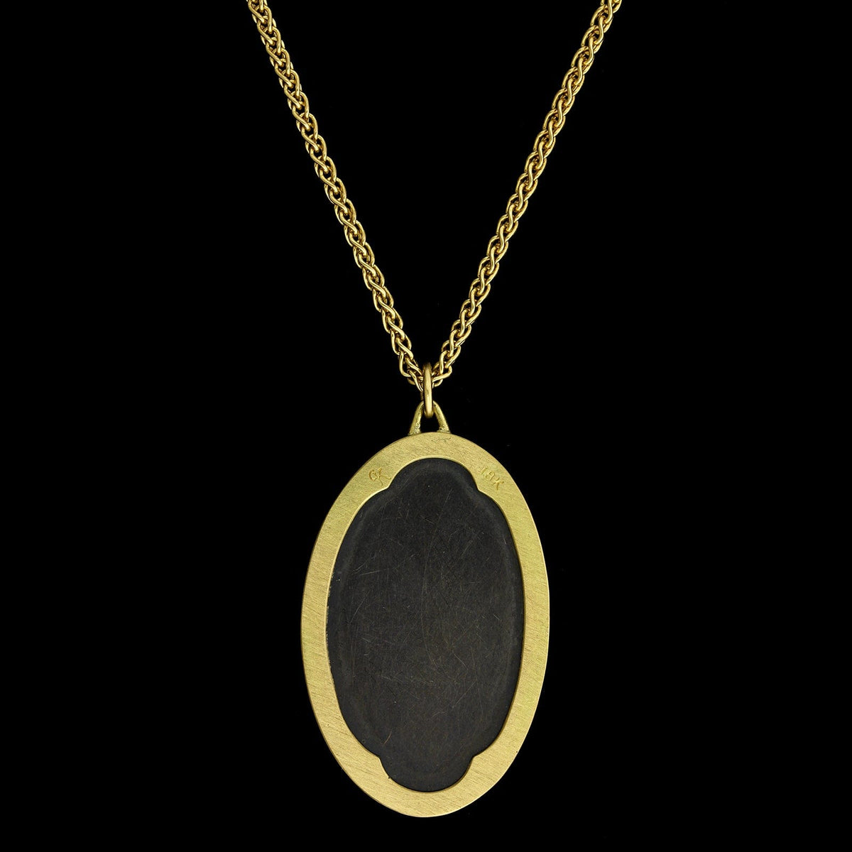 Gabriella Kiss 18K Yellow Gold Estate Dendrite Agate Pendant