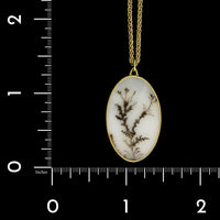 Gabriella Kiss 18K Yellow Gold Estate Dendrite Agate Pendant