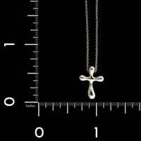 Tiffany & Co. Sterling Silver Estate Elsa Peretti Cross Pendant Necklace
