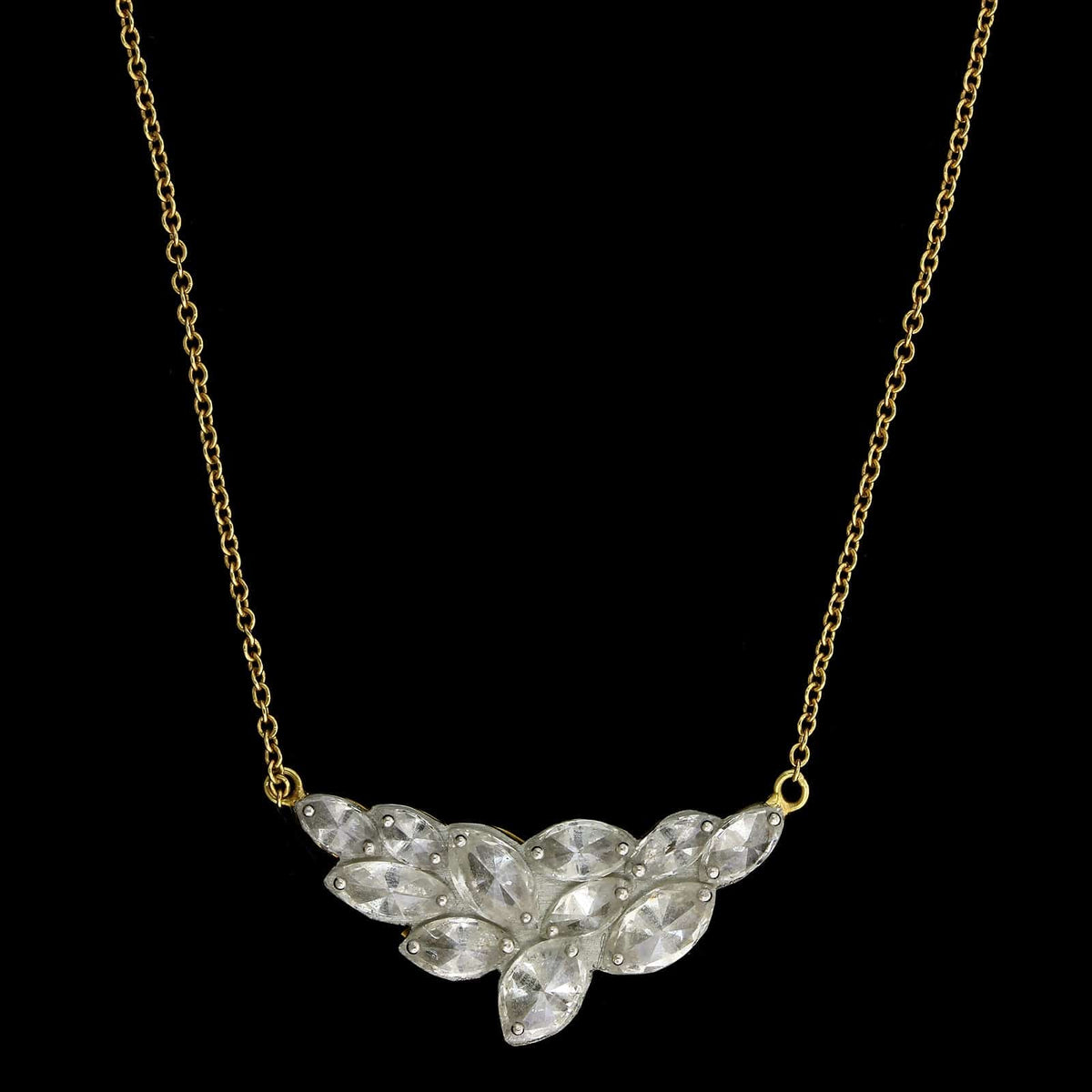 Todd Pownell 18K Yellow Gold and Platinum Estate Diamond Pendant
