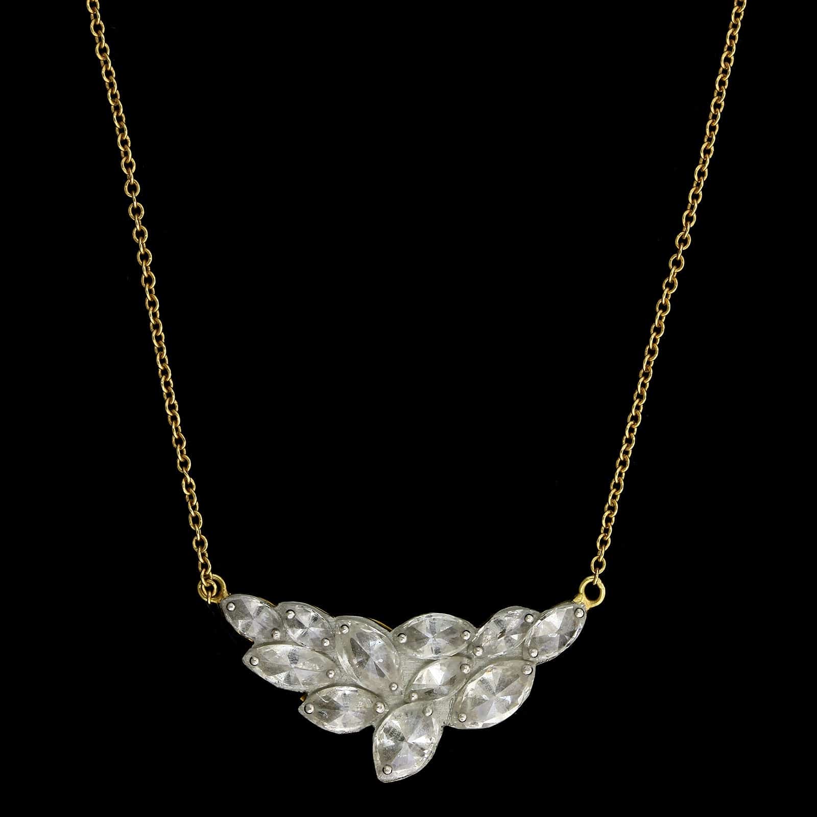 Todd Pownell 18K Yellow Gold and Platinum Estate Diamond Pendant