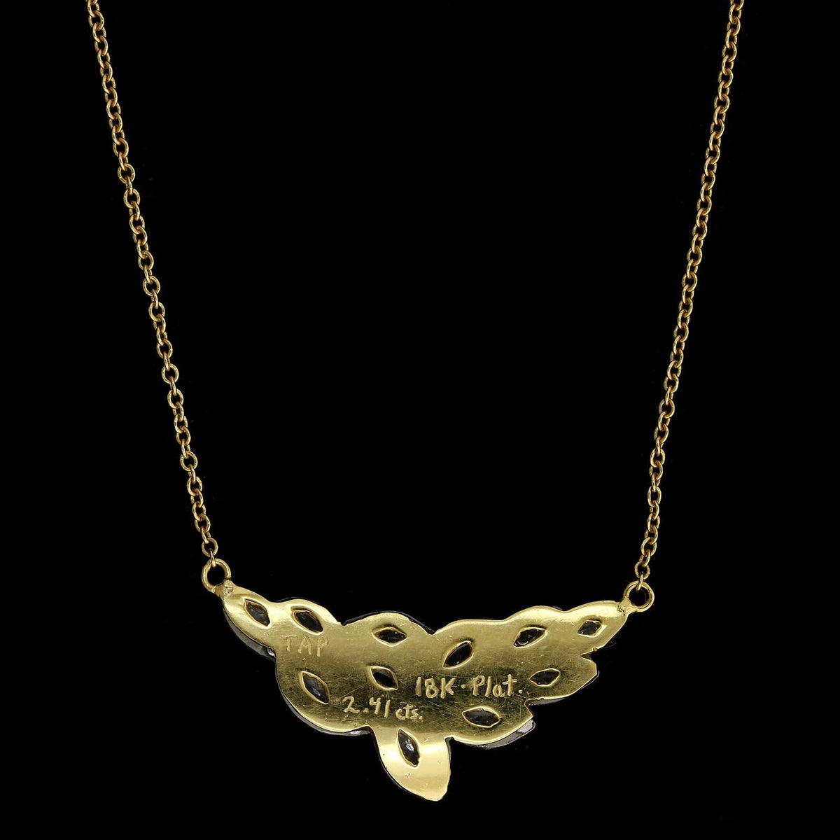 Todd Pownell 18K Yellow Gold and Platinum Estate Diamond Pendant