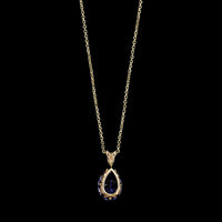 14K Yellow Gold Estate Tanzanite Pendant Necklace