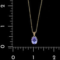 14K Yellow Gold Estate Tanzanite Pendant Necklace