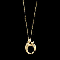 14K Yellow Gold Estate Mother and Child Pendant