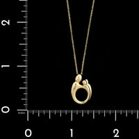 14K Yellow Gold Estate Mother and Child Pendant