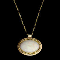 14K Yellow Gold Estate Opal Pendant
