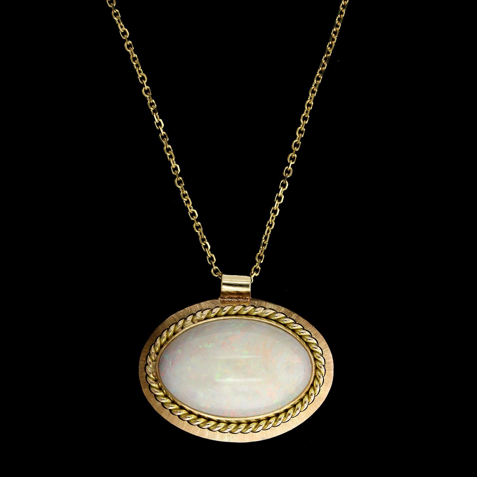 14K Yellow Gold Estate Opal Pendant