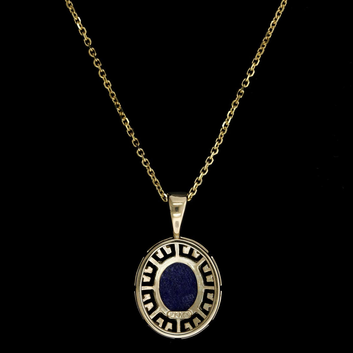 14K Yellow Gold Estate Sodalite Pendant