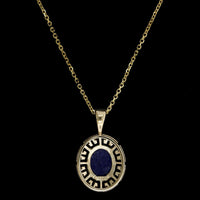 14K Yellow Gold Estate Sodalite Pendant