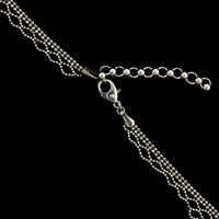 Platinum Estate Graduated Flexible Beaded Link Bib Necklace