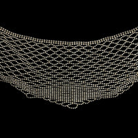 Platinum Estate Graduated Flexible Beaded Link Bib Necklace