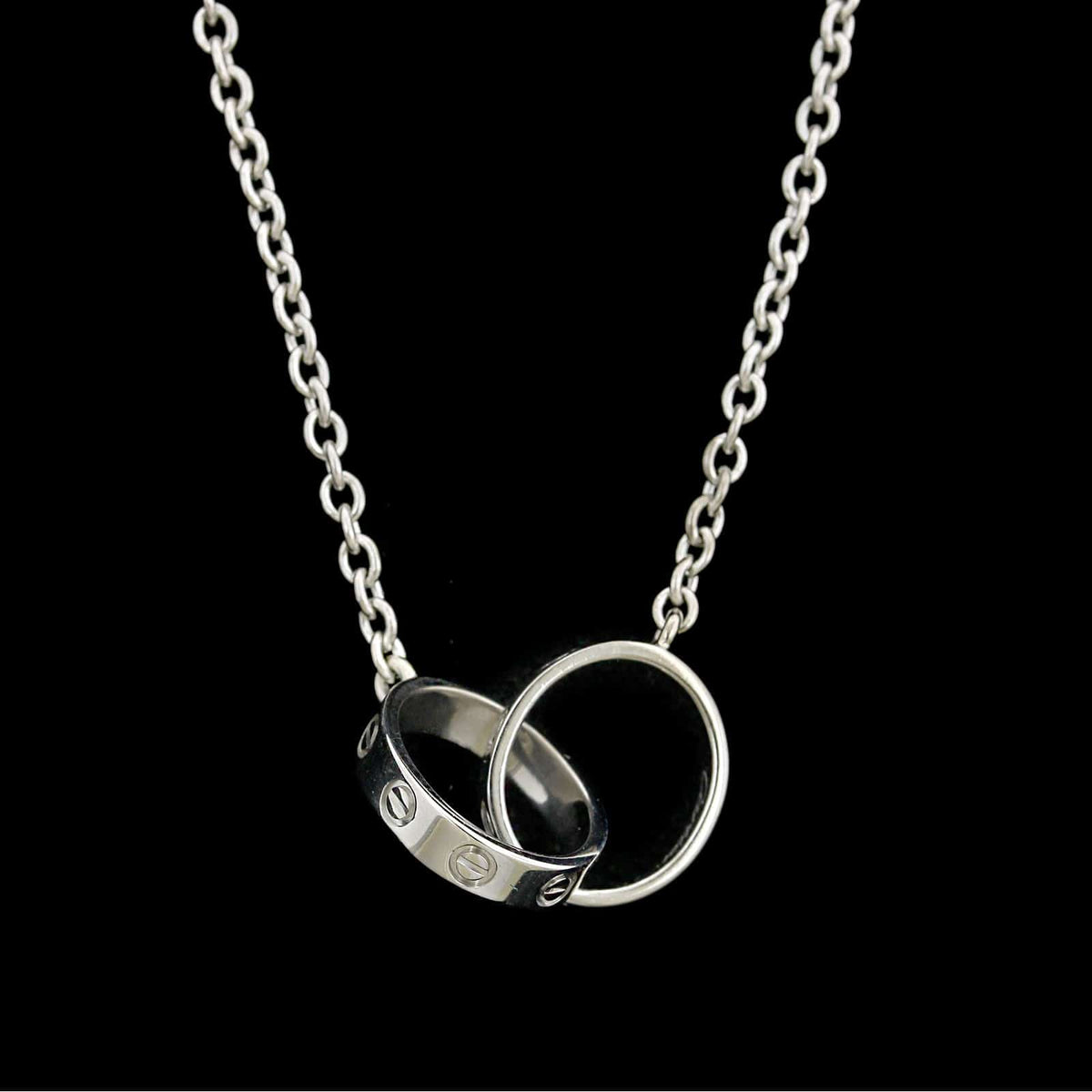 Cartier18K White Gold Estate Love Necklace