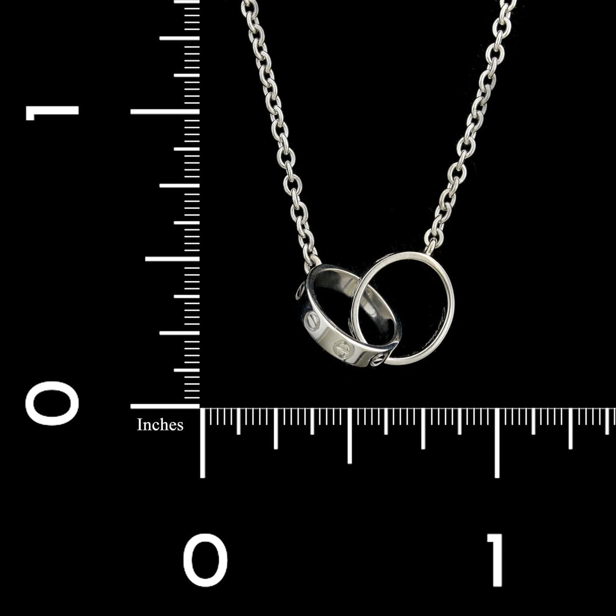 Cartier18K White Gold Estate Love Necklace