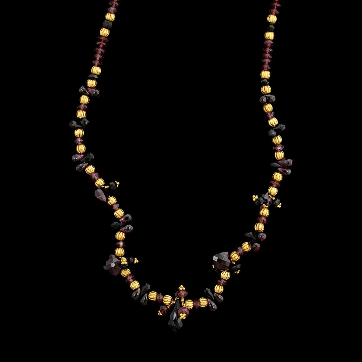 Laura Gibson 22K Yellow Gold Estate Tourmaline Bead Necklace