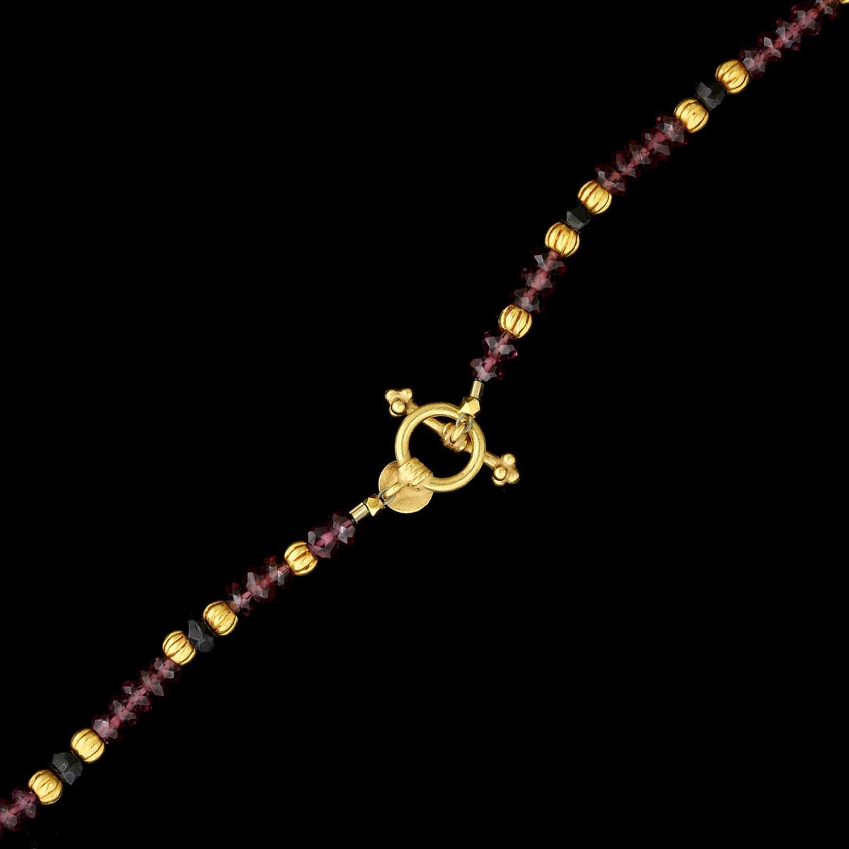 Laura Gibson 22K Yellow Gold Estate Tourmaline Bead Necklace