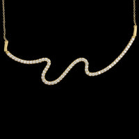 Carelle 18K Yellow Gold Estate Diamond Brushstroke No. 62 Necklace