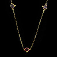 Temple St. Clair 18K Yellow Gold Estate Pink Sapphire Necklace
