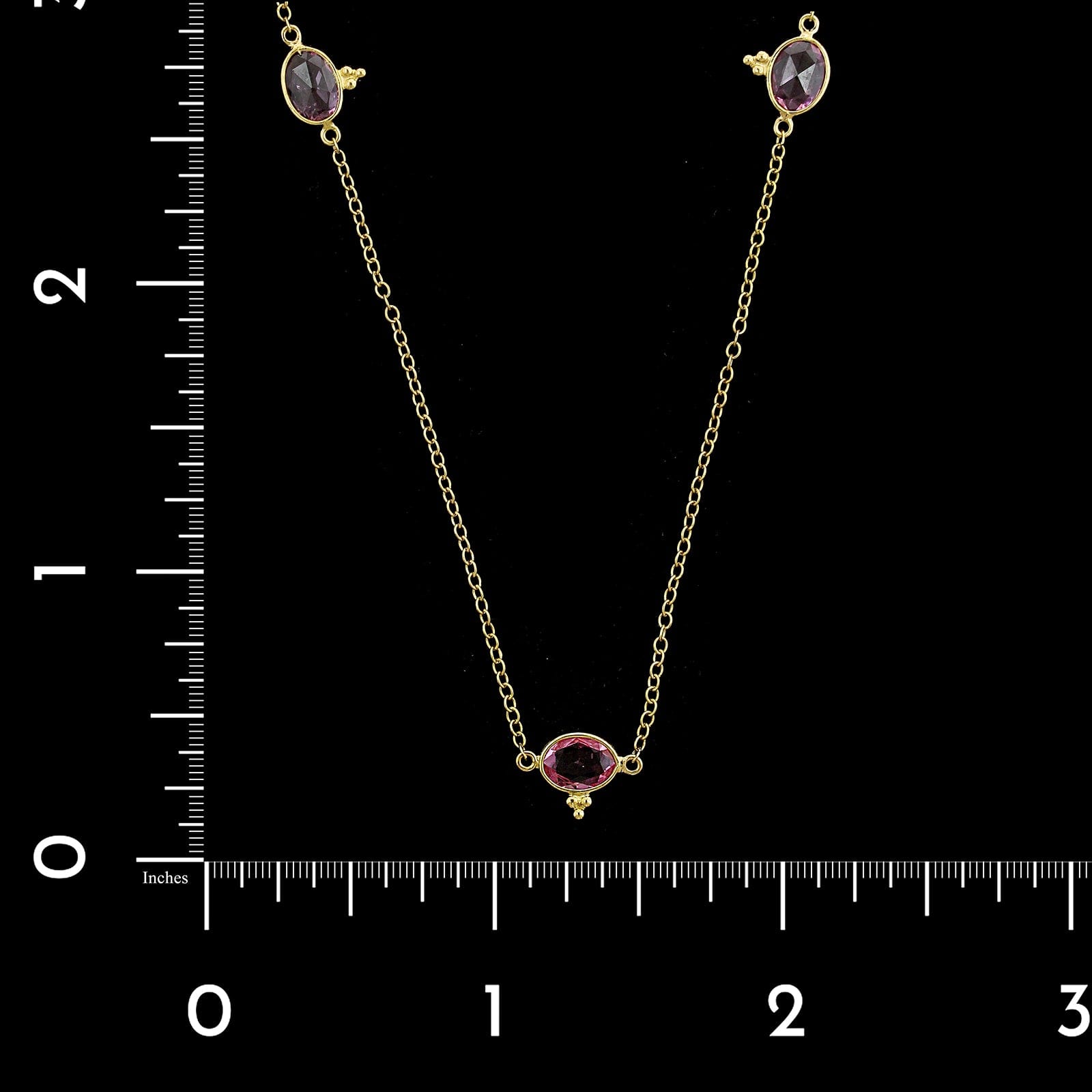Temple St. Clair 18K Yellow Gold Estate Pink Sapphire Necklace