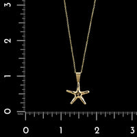 14K Yellow Gold Estate Diamond Starfish Pendant