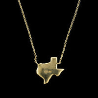 Sidney Evan 14K Yellow Gold Estate Diamond Texas State Outline Pendant Neckalce