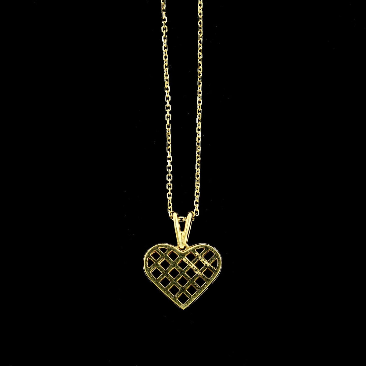 18K Yellow Gold Estate Ruby Heart Pendant