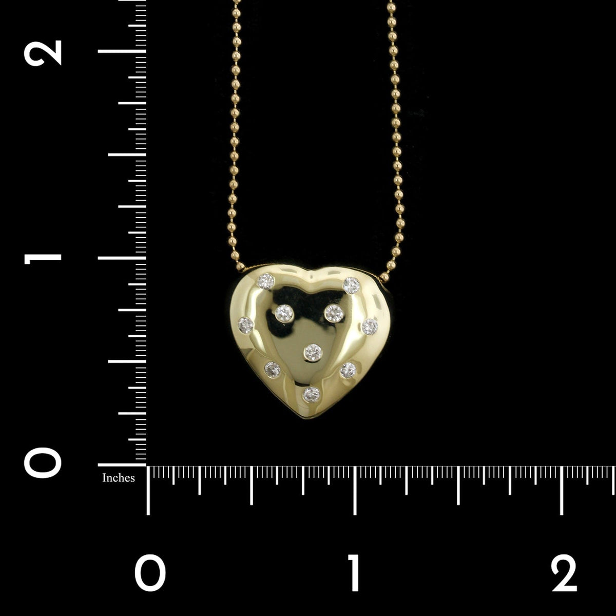 14K Yellow Gold Estate Diamond Heart Pendant