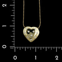 14K Yellow Gold Estate Diamond Heart Pendant