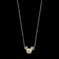 14K Yellow Gold Estate Diamond Pendant Necklace
