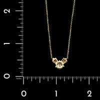 14K Yellow Gold Estate Diamond Pendant Necklace