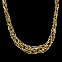 14K Yellow Gold Estate Hollow Graduated Link Necklace
