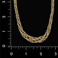 14K Yellow Gold Estate Hollow Graduated Link Necklace