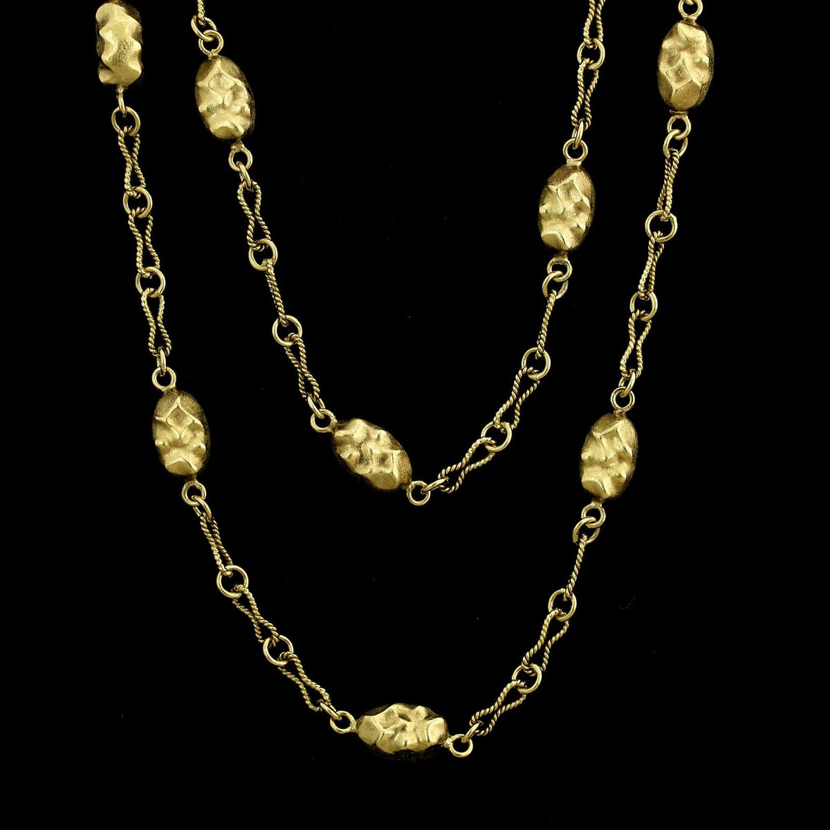 18K Yellow Gold Estate Fancy Link Necklace