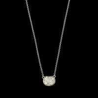 Pleve 18K White Gold Estate Diamond and Resin Mosaic Pendant