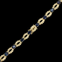 18K Yellow Gold Estate Sapphire and Diamond Necklace