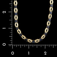 18K Yellow Gold Estate Sapphire and Diamond Necklace