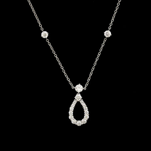 HARRY WINSTON 18K White Gold Diamond H W Logo Pendant Necklace 705078 |  FASHIONPHILE