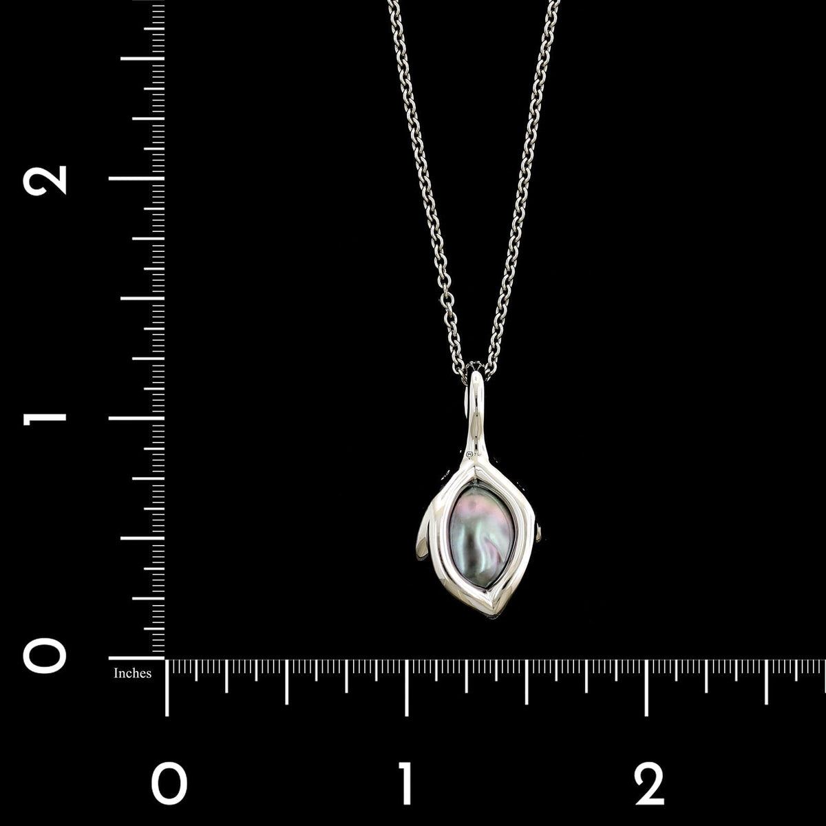 Mikimoto 18K White Gold Estate Cultured Black Baroque Pearl and