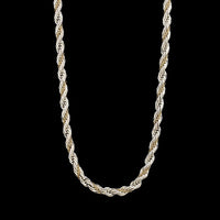 Tiffany & Co. Sterling Silver and 18K Yellow Gold Estate Twist Rope Necklace
