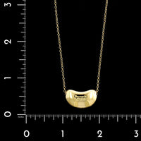 Tiffany & Co. Elsa Peretti 18K Yellow Gold Estate Bean Necklace