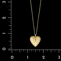 14K Yellow Gold Estate Diamond Heart Pendant Necklace
