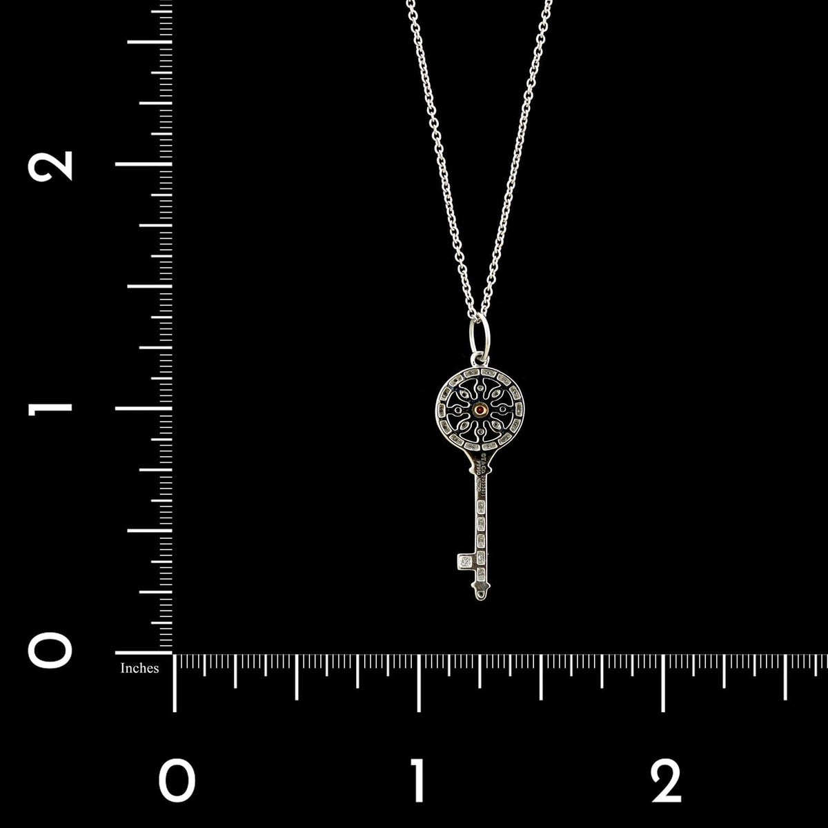 Tiffany & Co. Platinum and 18K Rose Gold Estate Pink Diamond Kaleidoscope Key Pendant Necklace